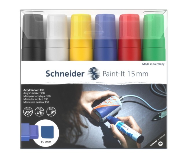 Marker cu vopsea acrilica Paint-It 330 15 mm Schneider 6 buc/Set1