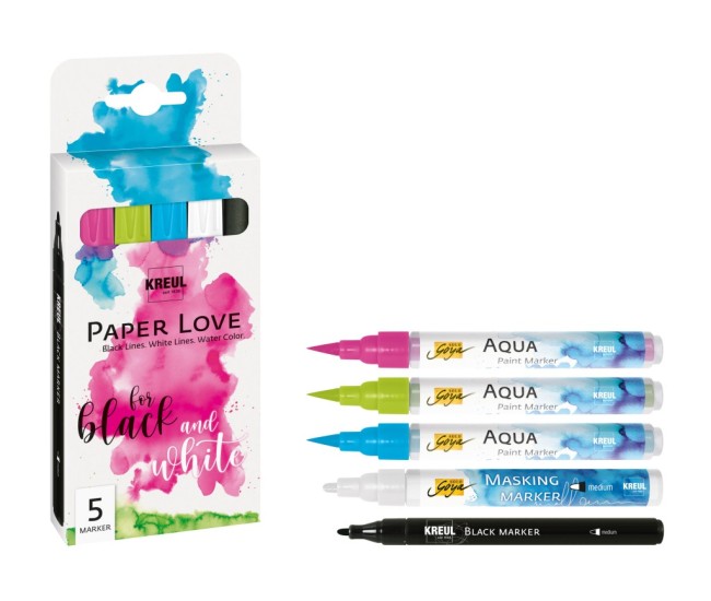 Marker Kreul Paper Love 5 culori/set Marker Kreul Paper Love 5 culori/set