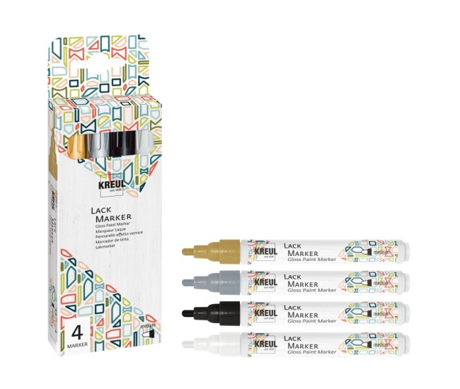 KREUL Gloss Paint Marker medium Set of 4