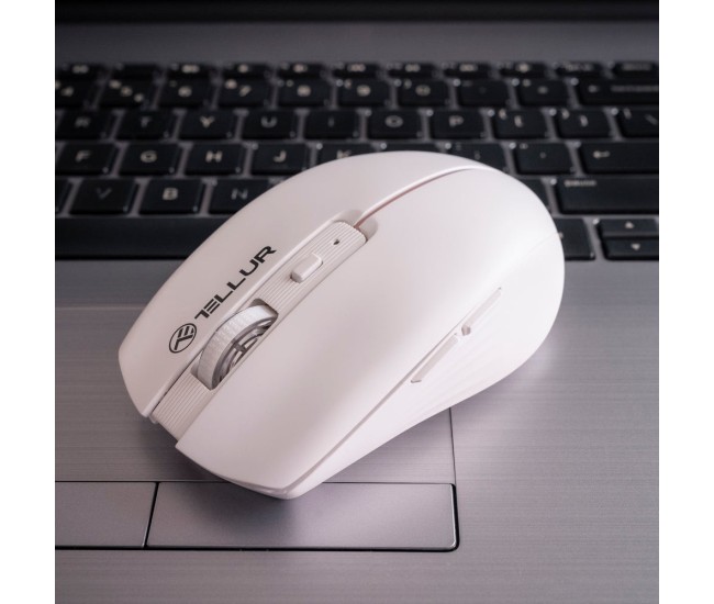 Mouse wireless Tellur, Silent Click, Alb