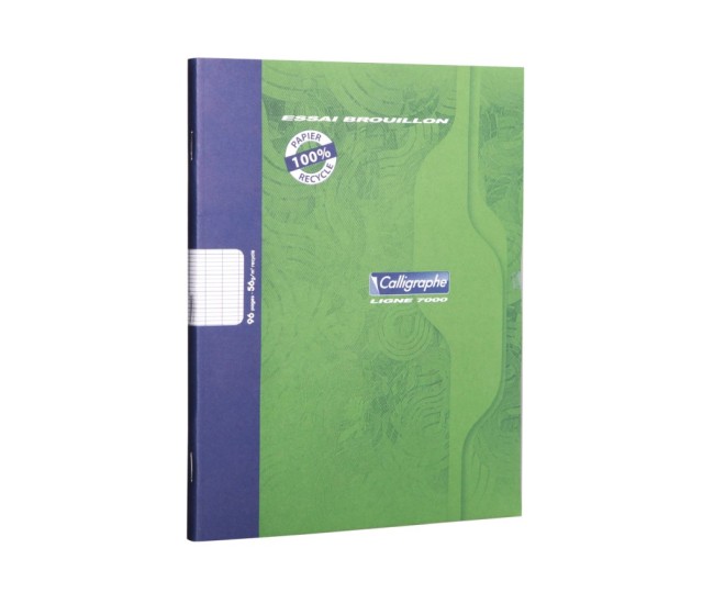 Notebook A5+ (17 x 22), capsat, hartie reciclata, 48 file Calligraphe 7000, liniatura franceza