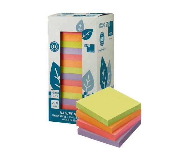 Notes adeziv 75 x 75 mm, 16 x 100 file/pachet Nature Info Notes Notes adeziv 75 x 75 mm, 16 x 100 file/pachet Nature Info Notes
