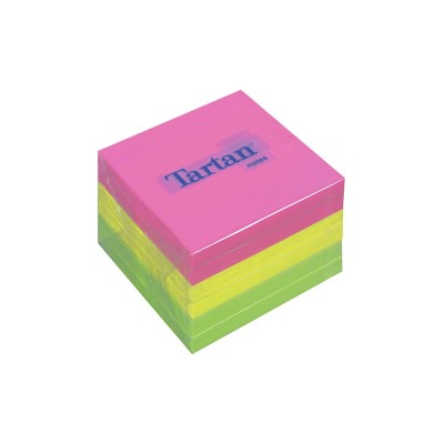 Notes adeziv 76 x 76 mm 100 file/buc neon Tartan, 6 buc/pachet