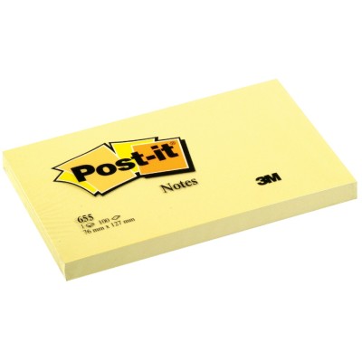 Notes adeziv 76 x 127 mm 100 file Post-it Canary Yellow