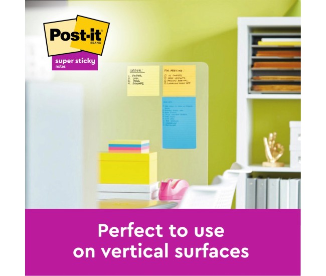 Notes adeziv 102 x 152 mm 100 file neon liniate Post-it 3M Notes adeziv 102 x 152 mm 100 file neon liniate Post-it 3M