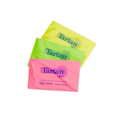 Notes adeziv 76 x 127 mm 100 file neon Tartan