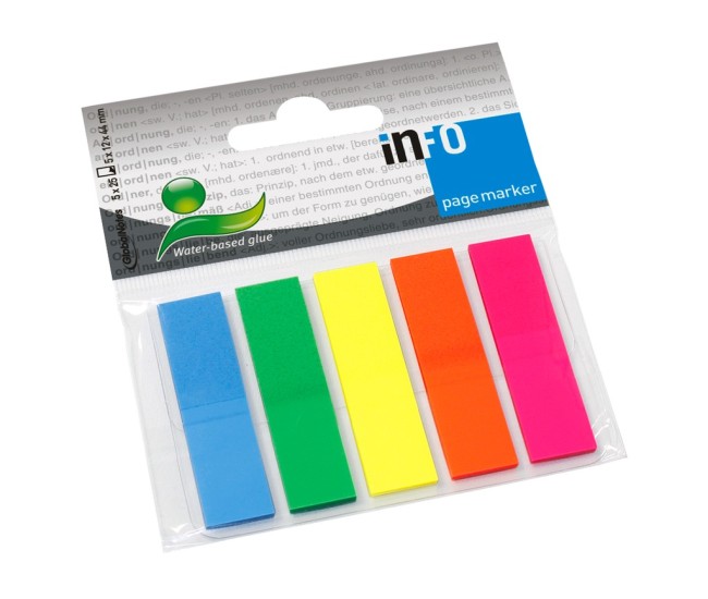 PageMarker 12 x 44 mm 125 file Info Notes 5 culori/set PageMarker 12 x 44 mm 125 file Info Notes 5 culori/set