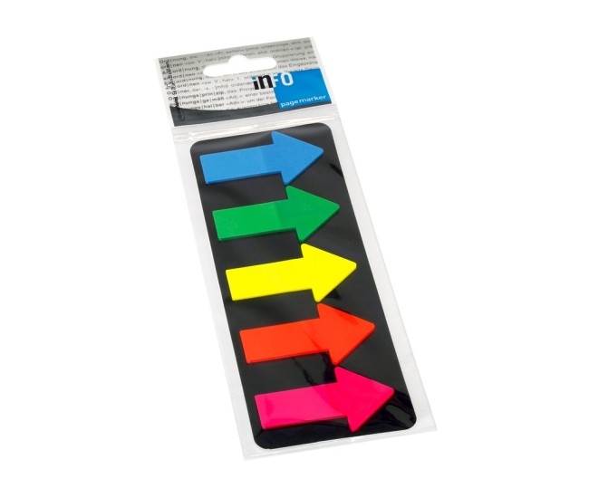 PageMarker 25 x 45 mm 5 culori/set 125 file film color sageti Info Notes PageMarker 25 x 45 mm 5 culori/set 125 file film color sageti Info Notes