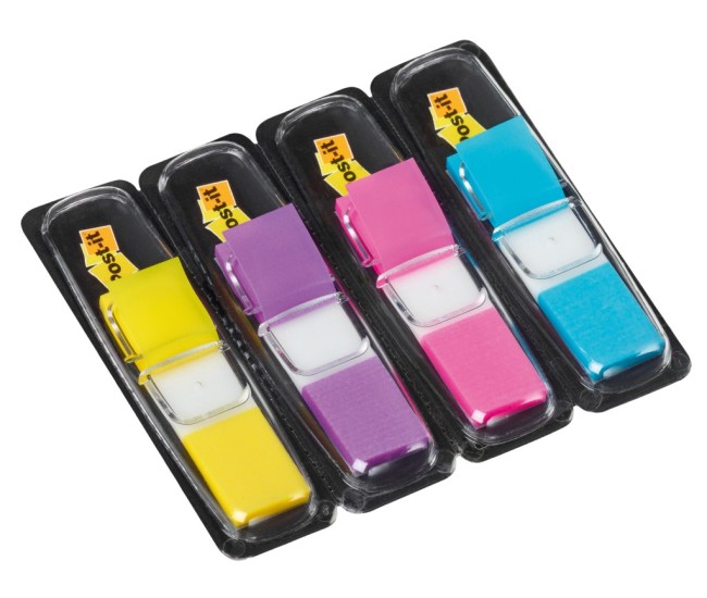 PageMarker 12 x 43 mm 140 file neon Post-it 4 culori/set