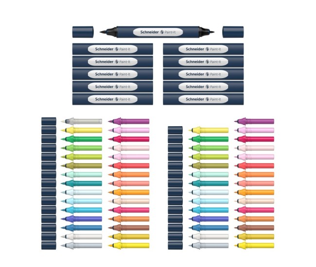 Twinmarker Schneider Paint-It 040 brush + round complete set 72 buc ass Twinmarker Schneider Paint-It 040 brush + round complete set 72 buc ass