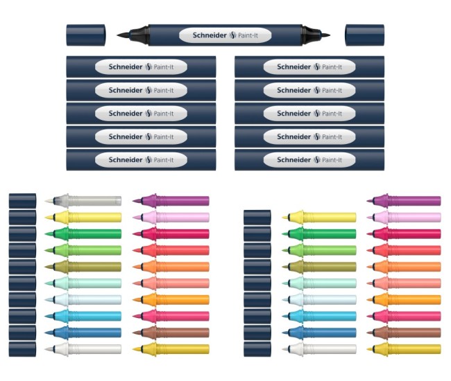 Twinmarker Schneider Paint-It 040 brush + round complete set V1 52 buc ass Twinmarker Schneider Paint-It 040 brush + round complete set V1 52 buc ass