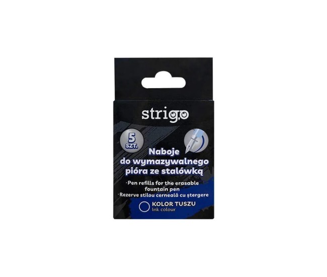 Patron cerneala albastra cu stergere prin frictiune Strigo 5/set