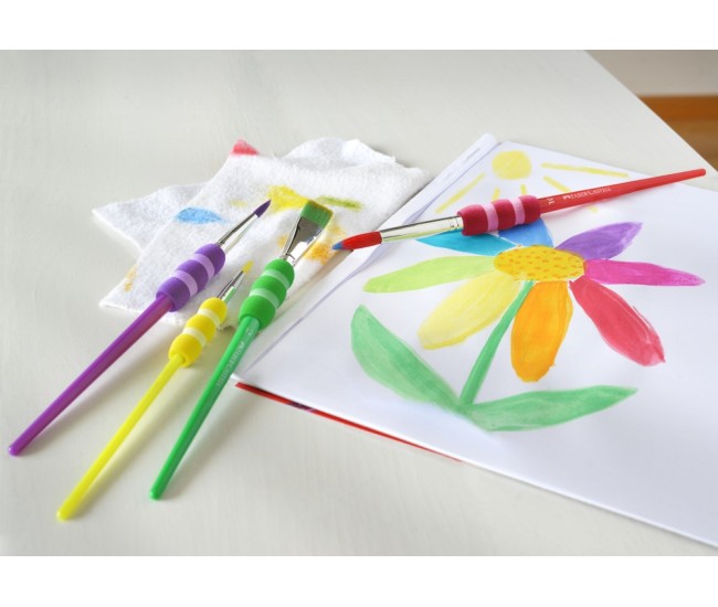 Pensule Soft Touch Faber-Castell 4 buc/set
