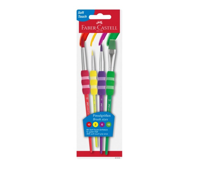 Pensule Soft Touch Faber-Castell 4 buc/set