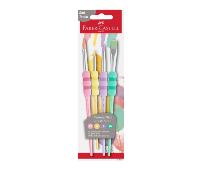 Pensule Soft Touch pastel Faber-Castell 4 buc/set