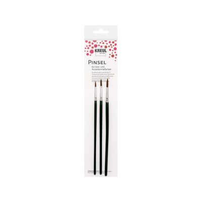 KREUL Brushes for Glass & Porcelain paint 3/set
