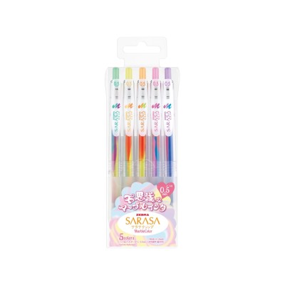 Pix cu gel 0.5 mm Marble Zebra 5 culori/set