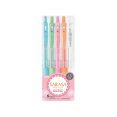 Pix cu gel 0.5 mm Milk Zebra 5 culori/set