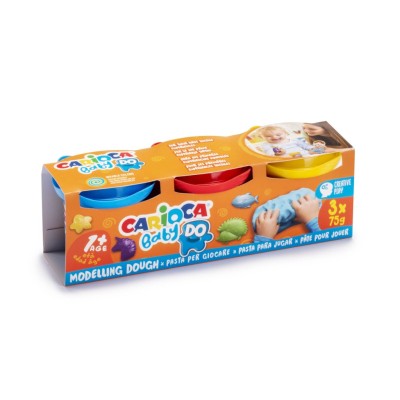 Plastilina Baby Dough Carioca 3 x 75 g/cutie