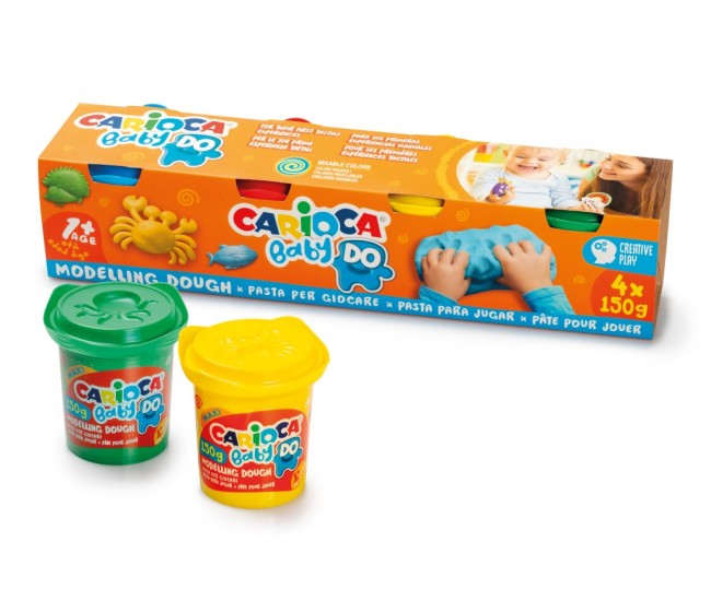Plastilina Baby Dough Carioca 4 x 150 g/cutie