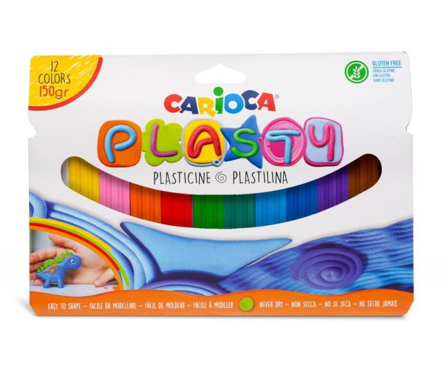 Plastilina Carioca Plasty 12 culori 150 gr Plastilina Carioca Plasty 12 culori 150 gr