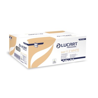 Prosoape pliate V 2 Lucart Easy, 2 str, 21 x 21 cm, 190 buc/pachet, 20 pachete/bax