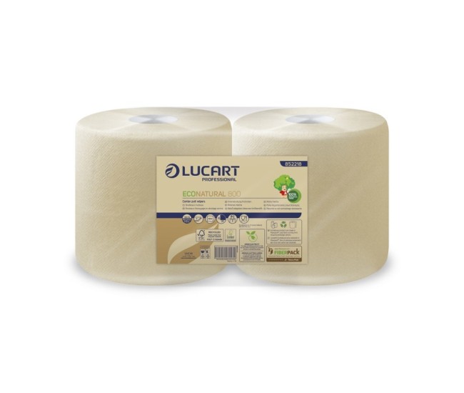 Rola hartie industriala Lucart EcoNatural 800, 2 str, 210 m/rola, 2 role/set