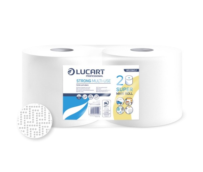 Rola hartie industriala Lucart Strong MULTI-USE, 2 str, alba, 175 m/rola, 2 role/set