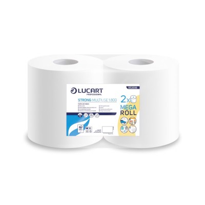 Rola hartie industriala Lucart Strong Multiuse 1.800, 2 str, alba, 194 m/rola, 2 role/set