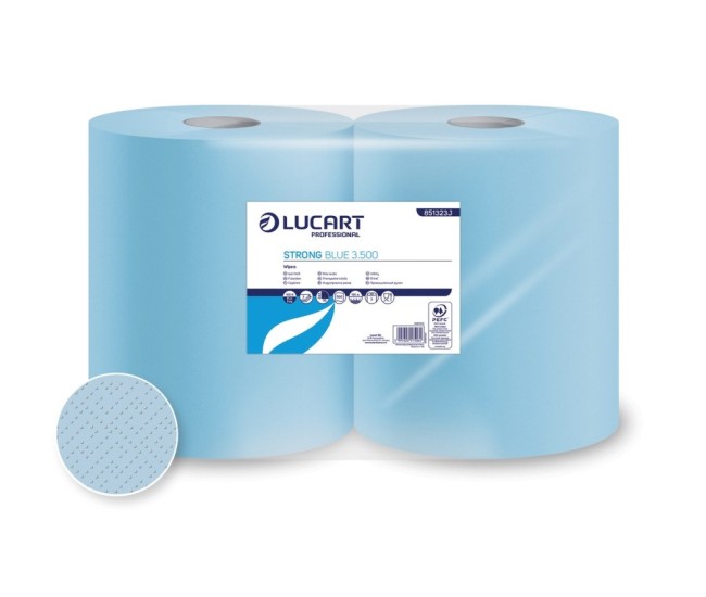 Rola hartie industriala Lucart Strong Multiuse Blue 3.500, 3 str, 150 m, 2 role/set