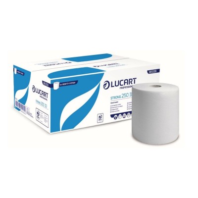 Rola prosop autocut Lucart Strong 250 ID, 1 str, alba, 250 m/rola, 6 role/bax