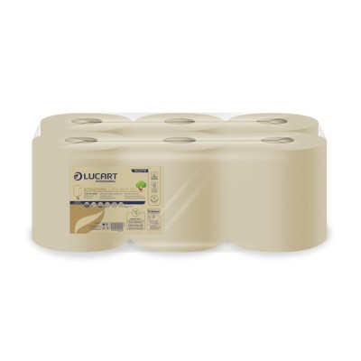 Rola prosop derulare centrala Lucart EcoNatural L-ONE MAXI 450, 2 str, 163 m/rola, 6 role/bax