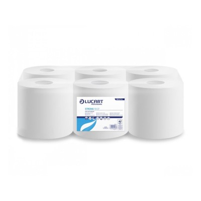 Rola prosop derulare centrala Lucart Strong 19 CF, 2 str, alb, 100 m/rola, 6role/bax