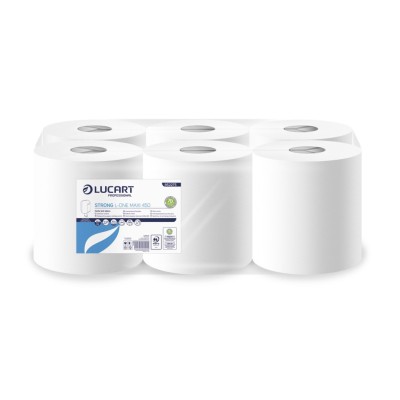 Rola prosop derulare centrala Lucart Strong L-ONE MAXI 450, 2 str, alba, 163 m/rola, 6 role/bax