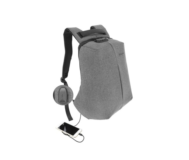Rucsac laptop Tellur Antifurt V2, cu port USB, 15.6, gri