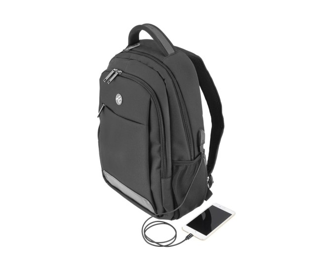 Rucsac laptop Tellur Companion, cu port USB, 15.6, negru