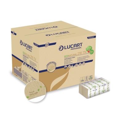 Servetele masa pliate Lucart EcoNatural 216 TN, 2 str, 16.4 cm x 24 cm, 150 buc/pachet, 40 pachete/bax