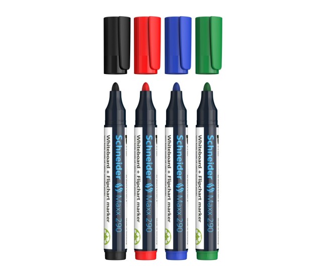 Marker whiteboard + flipchart 290 Schneider 4/set Marker whiteboard + flipchart 290 Schneider 4/set