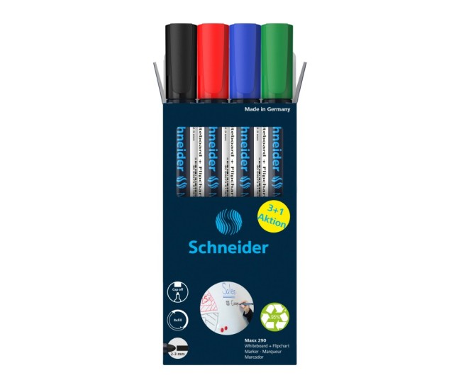 Marker whiteboard + flipchart 290 Schneider 4/set Marker whiteboard + flipchart 290 Schneider 4/set