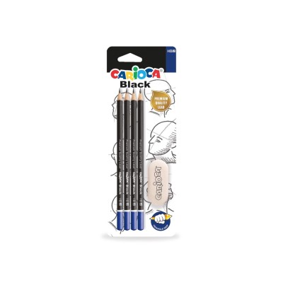 Creion HB Carioca 4 buc + radiera/blister