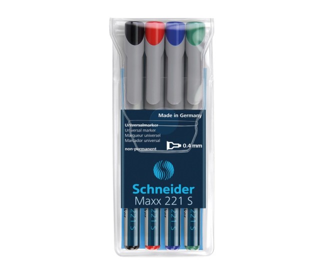 Marker OHP S fin nepermanent Schneider 4/set 221 0.4 mm Marker OHP S fin nepermanent Schneider 4/set 221 0.4 mm