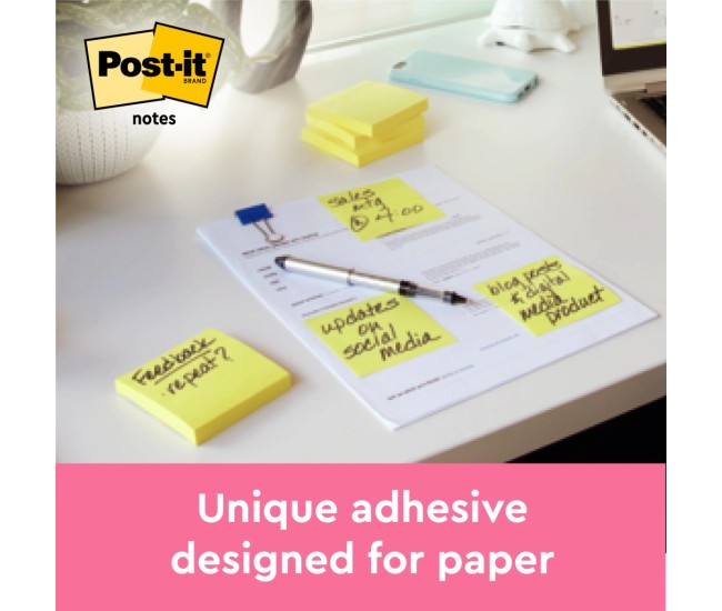 Cub notite adezive 51 x 38 mm 300 file Post-it Canary Yellow 3/set