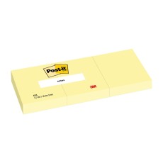 Cub notite adezive 51 x 38 mm 300 file Post-it Canary Yellow 3/set