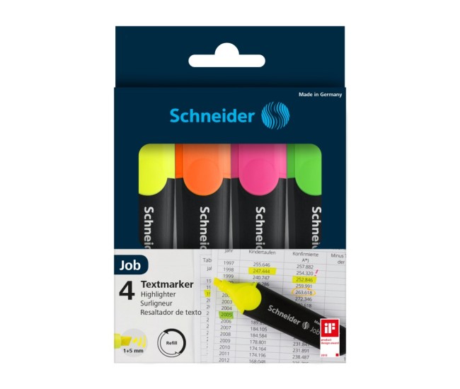 Textmarker 4/set Schneider Job Textmarker 4/set Schneider Job