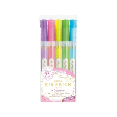 Textmarker glitter 5 culori/set Zebra