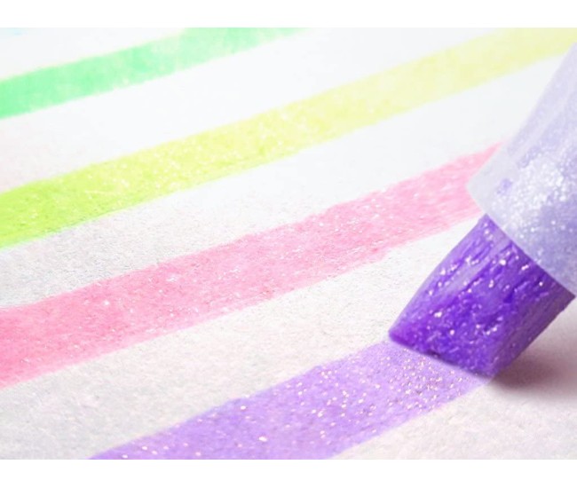 Textmarker glitter 5 culori/set Zebra Textmarker glitter 5 culori/set Zebra