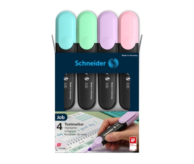 Textmarker Schneider Job Pastel 4/set