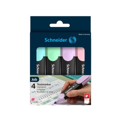Textmarker Schneider Job Pastel 4/set