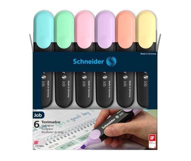 Textmarker Schneider Job Pastel 6/set Textmarker Schneider Job Pastel 6/set
