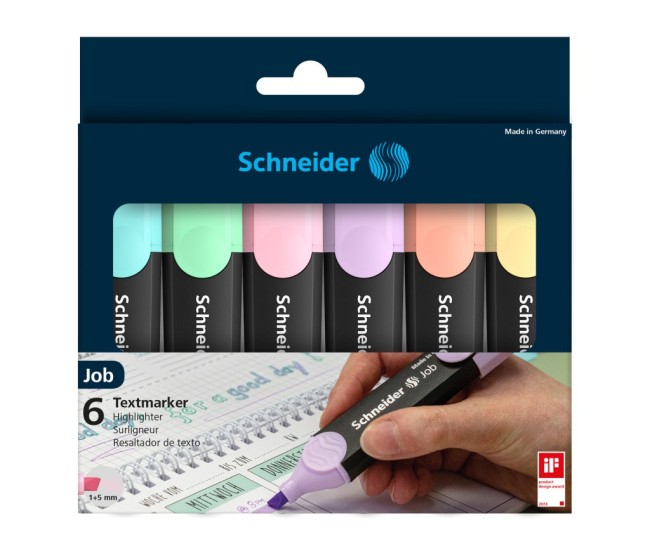 Textmarker Schneider Job Pastel 6/set Textmarker Schneider Job Pastel 6/set